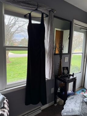 Emerald Sundae Black Prom Dress Long Square Neck